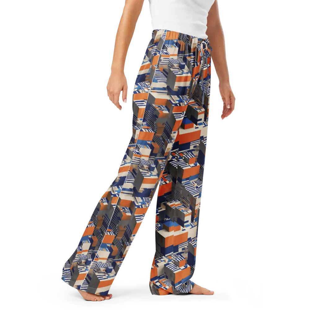 Cobalt Blocks on Women's Pajama Pants — Right Front