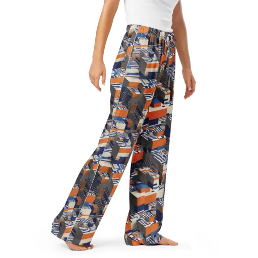 Cobalt Blocks on a Women's Pajama Pants