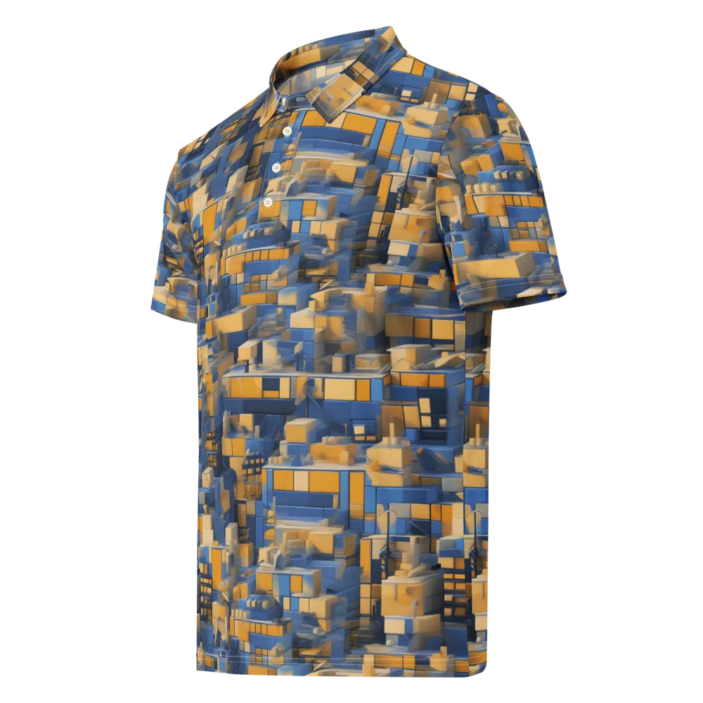 Cobalt Solarium on Men's Slim Fit Polo Shirt — Left Front