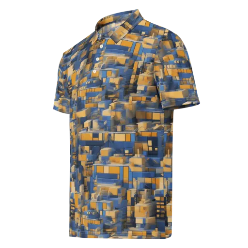 Cobalt Solarium on a Men's Slim Fit Polo Shirt