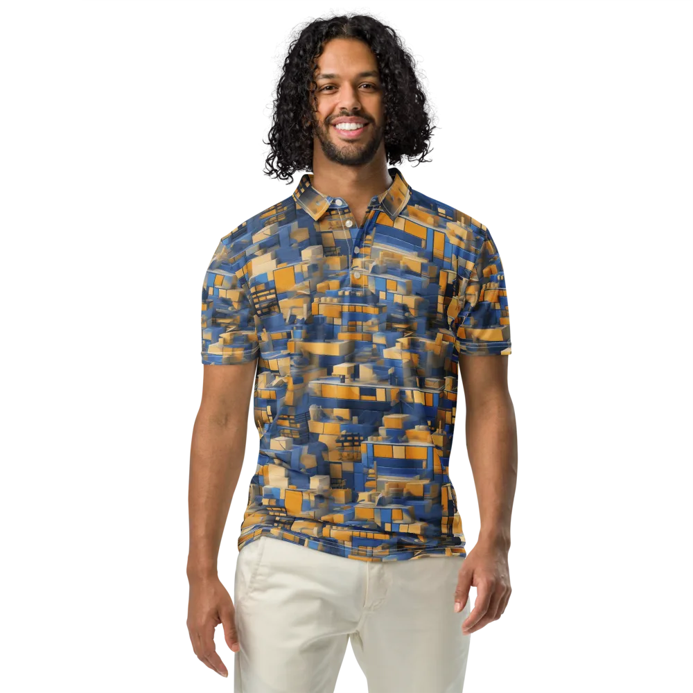Cobalt Solarium on Men's Slim Fit Polo Shirt — Front