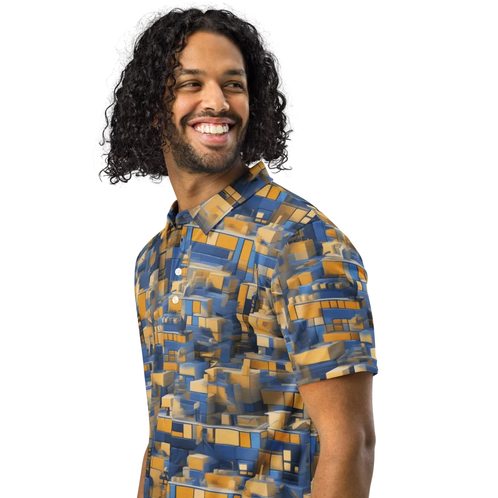 Cobalt Solarium on Men's Slim Fit Polo Shirt — Left Front