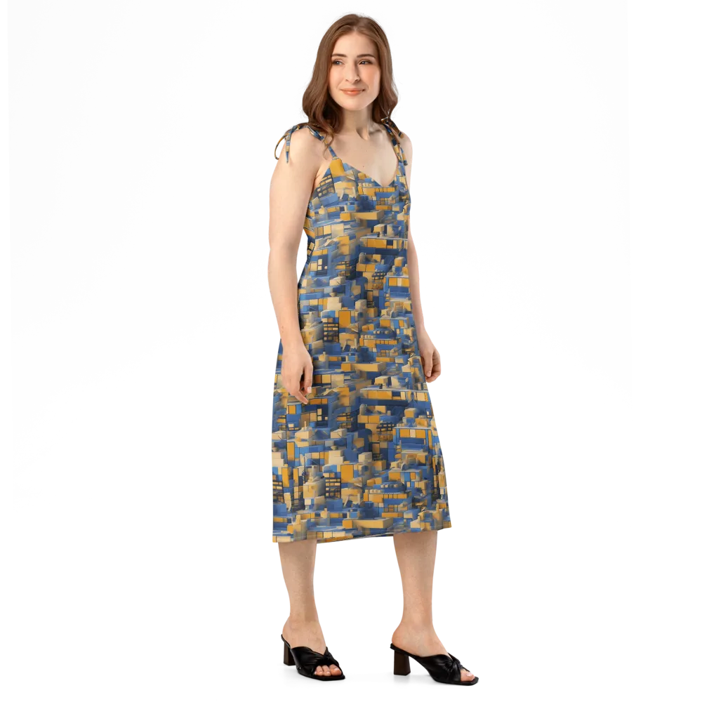Cobalt Solarium on Slip Dress — Right Front