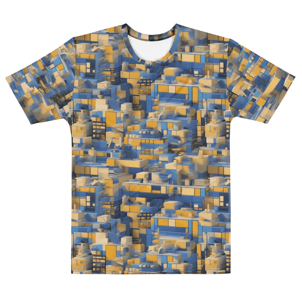Cobalt Solarium on Men's Cotton Crew Neck T-Shirt — Front