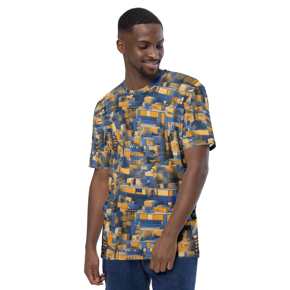 Cobalt Solarium on Men's Crew Neck T-Shirt — Left