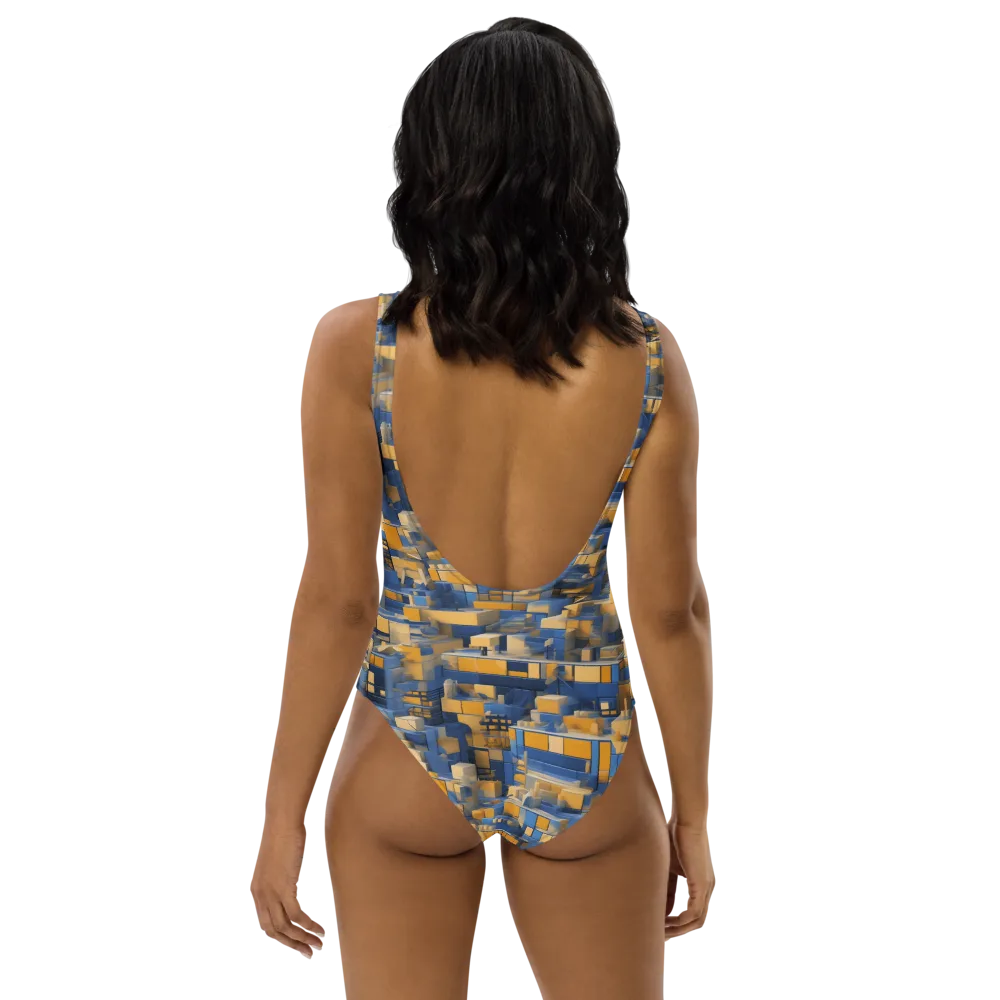 Cobalt Solarium on One-Piece Swimsuit — Back