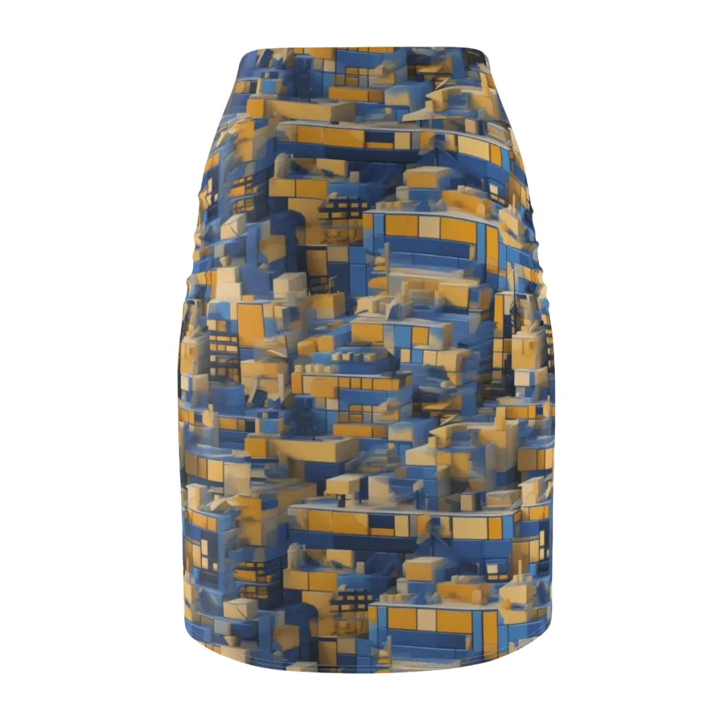 Cobalt Solarium on Pencil Skirt — Back