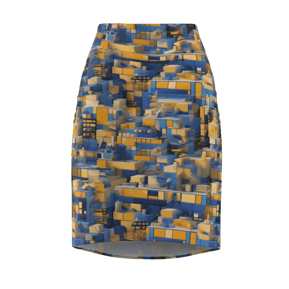 Cobalt Solarium on Pencil Skirt — Front