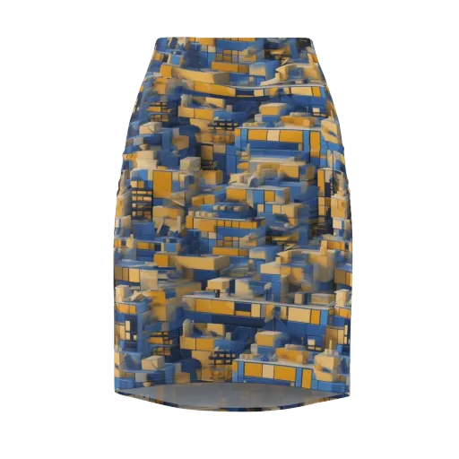 Cobalt Solarium on a Pencil Skirt