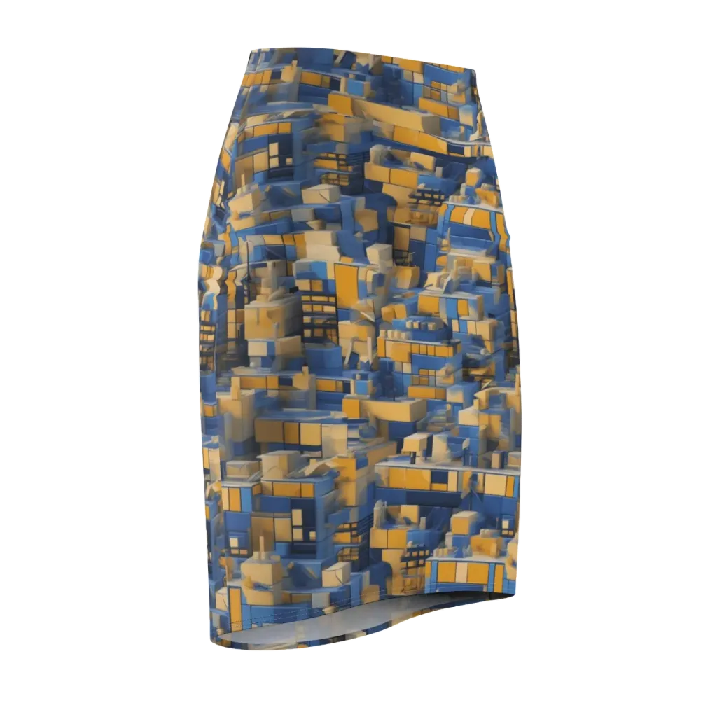 Cobalt Solarium on Pencil Skirt — Front Side