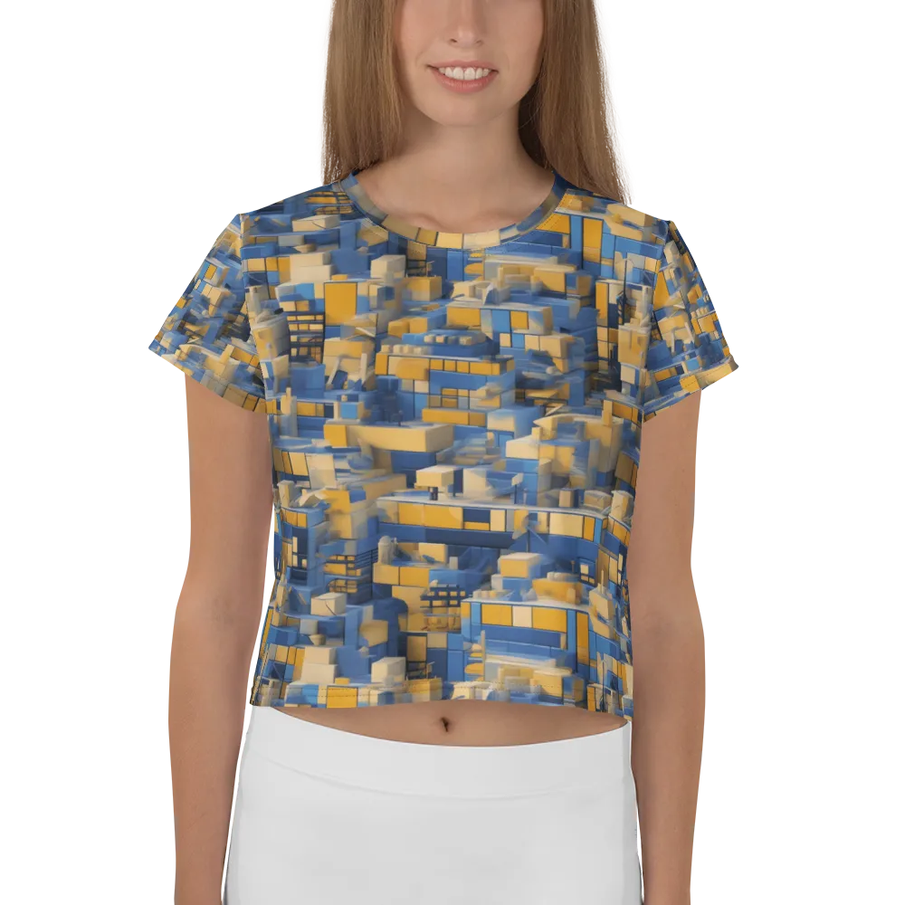 Cobalt Solarium on Crop Tee — Front