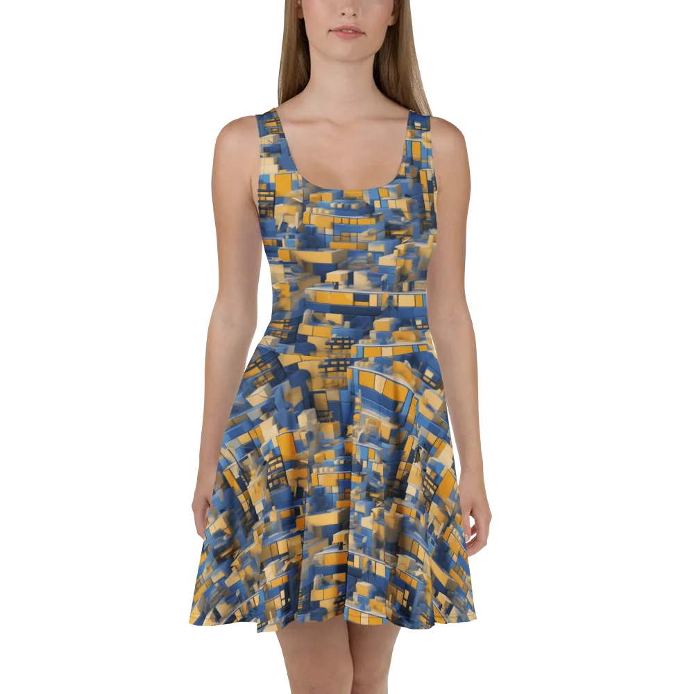 Cobalt Solarium on Skater Dress — Front