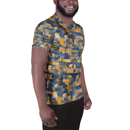 Cobalt Solarium on a Men's Athletic T-Shirt