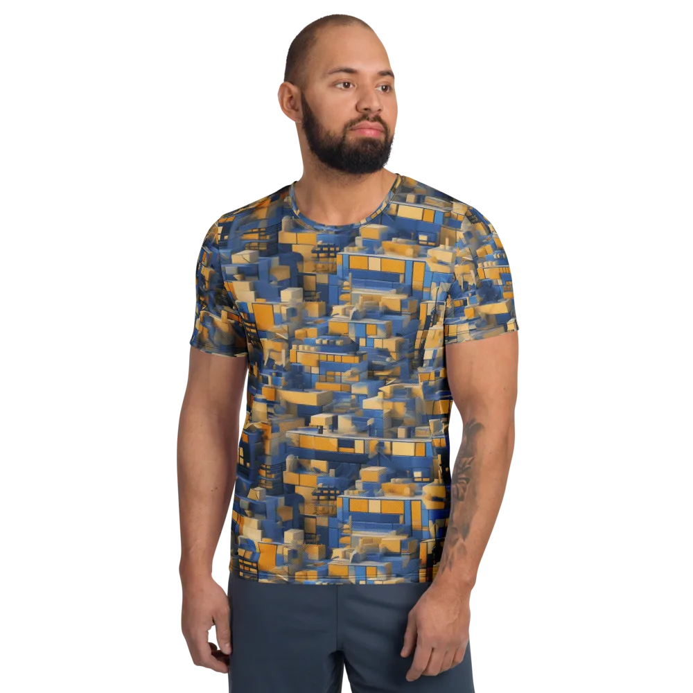 Cobalt Solarium on Men's Athletic T-Shirt — Front