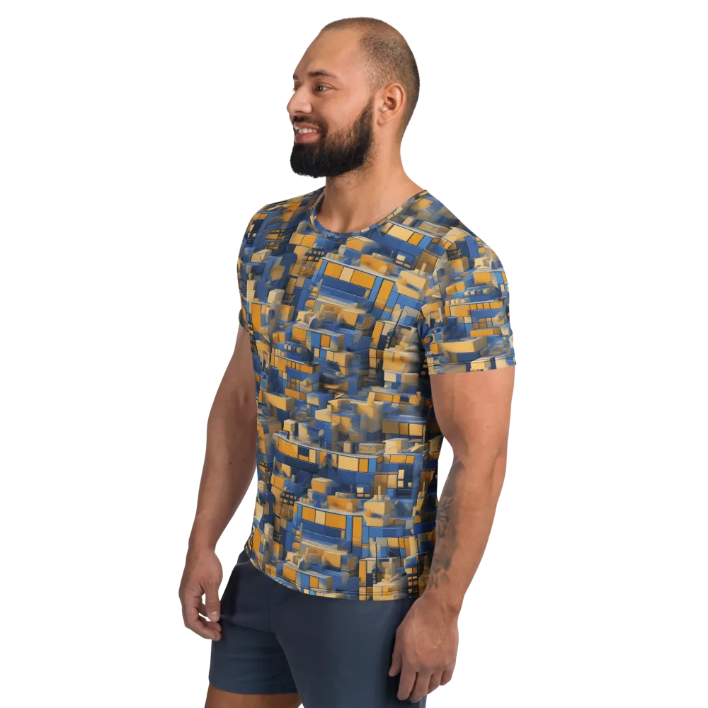 Cobalt Solarium on Men's Athletic T-Shirt — Left