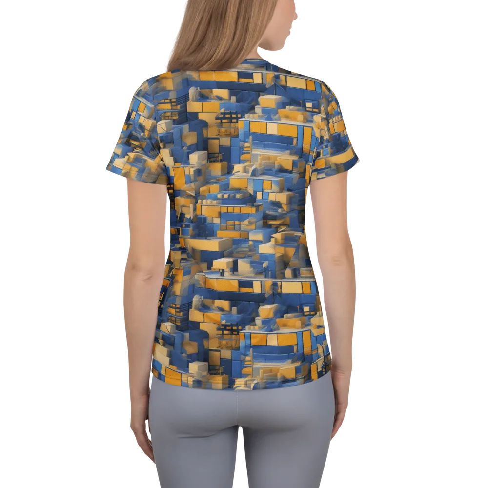 Cobalt Solarium on Women's Athletic T-Shirt — Back