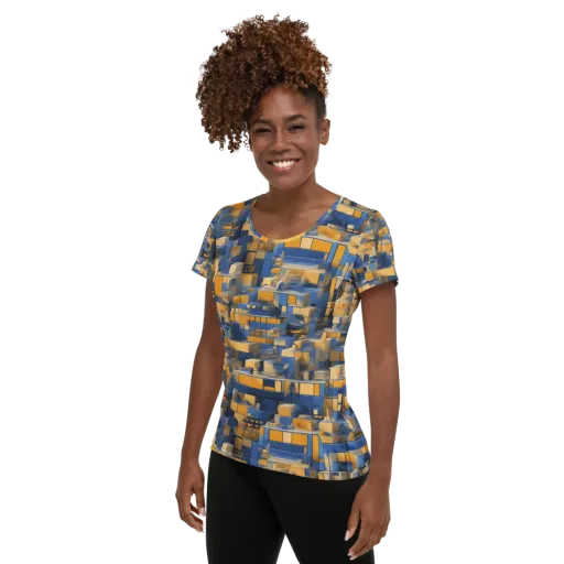 Cobalt Solarium on a Women's Athletic T-Shirt