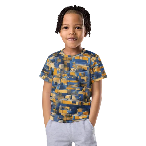 Cobalt Solarium on a Kids Crew Neck T-Shirt
