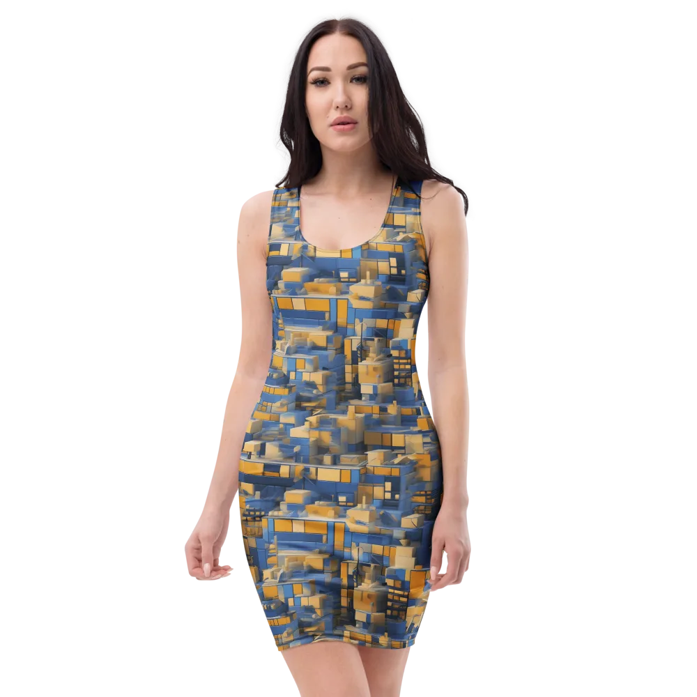 Cobalt Solarium on Bodycon Dress — Front