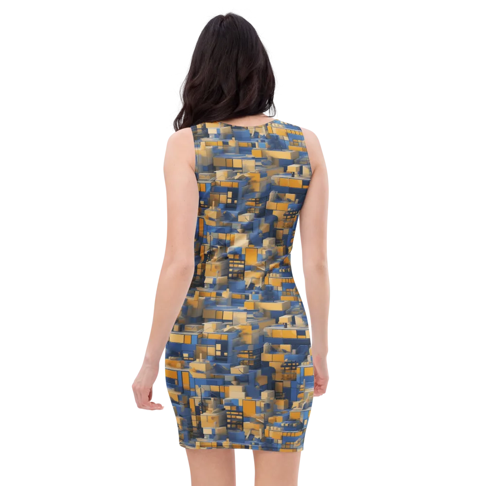 Cobalt Solarium on Bodycon Dress — Back