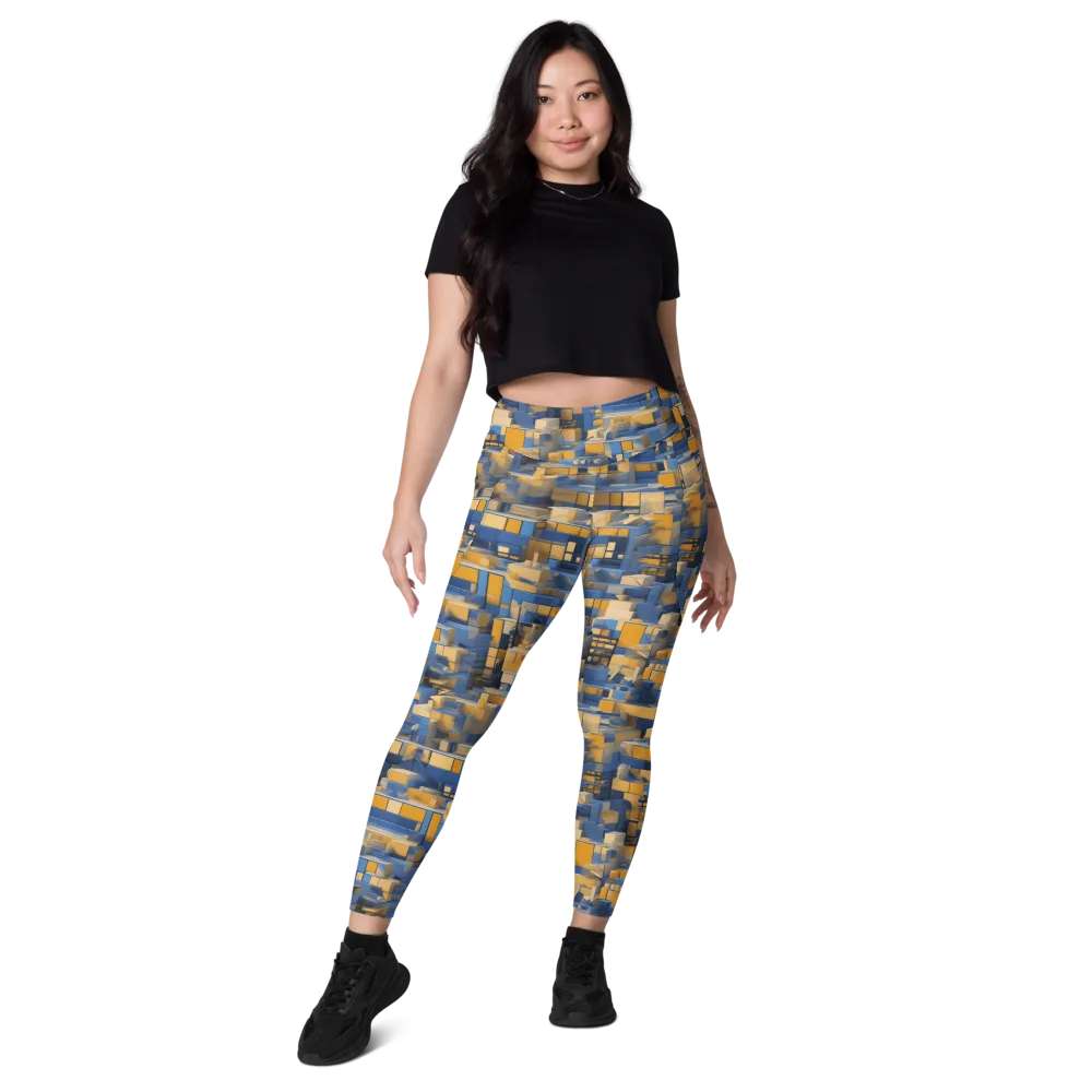 Cobalt Solarium on Leggings with Pockets — Front