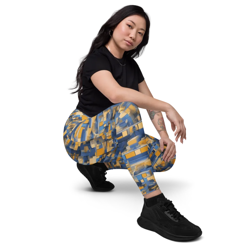 Cobalt Solarium on Leggings with Pockets — Right Front