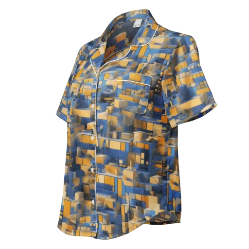 Cobalt Solarium on a Women's Short Sleeve Pajama Top