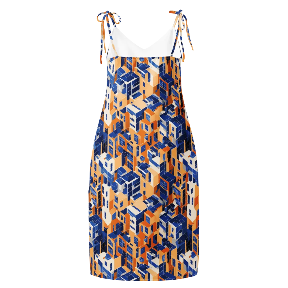 Azure Blocks on Slip Dress — Back