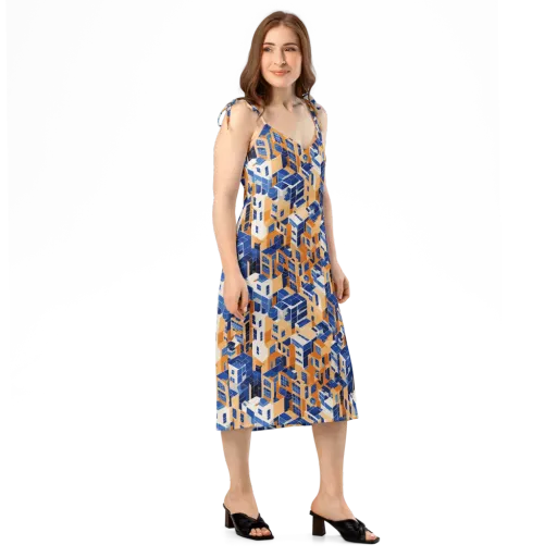 Azure Blocks on a Slip Dress