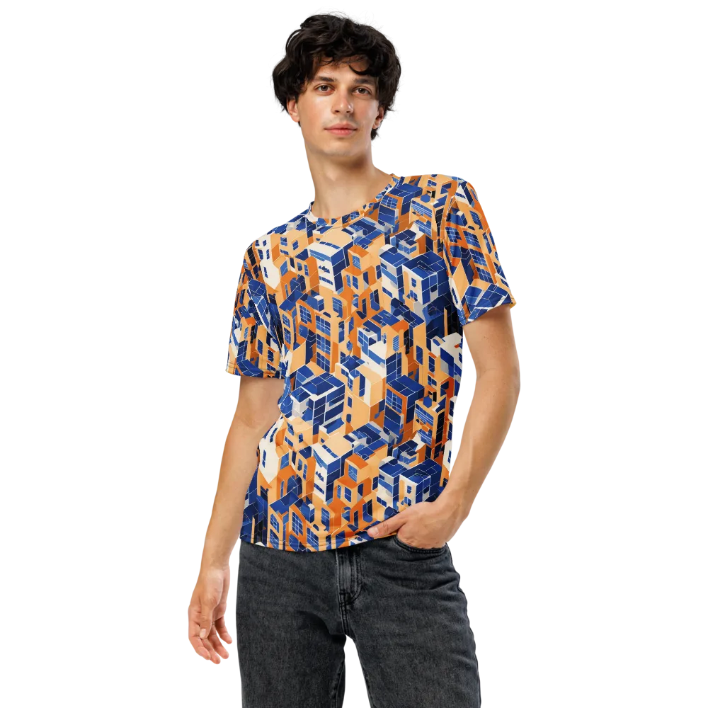 Azure Blocks on Men's Crew Neck T-Shirt — Front