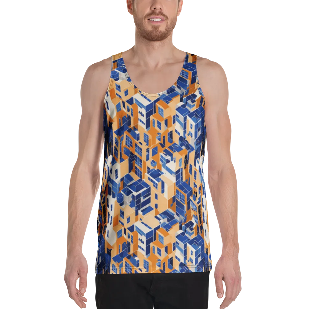 Azure Blocks on Men's Tank Top — Front