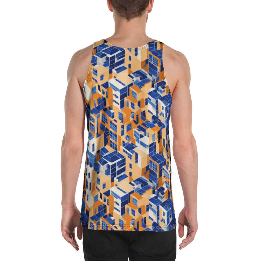 Azure Blocks on Men's Tank Top — Back