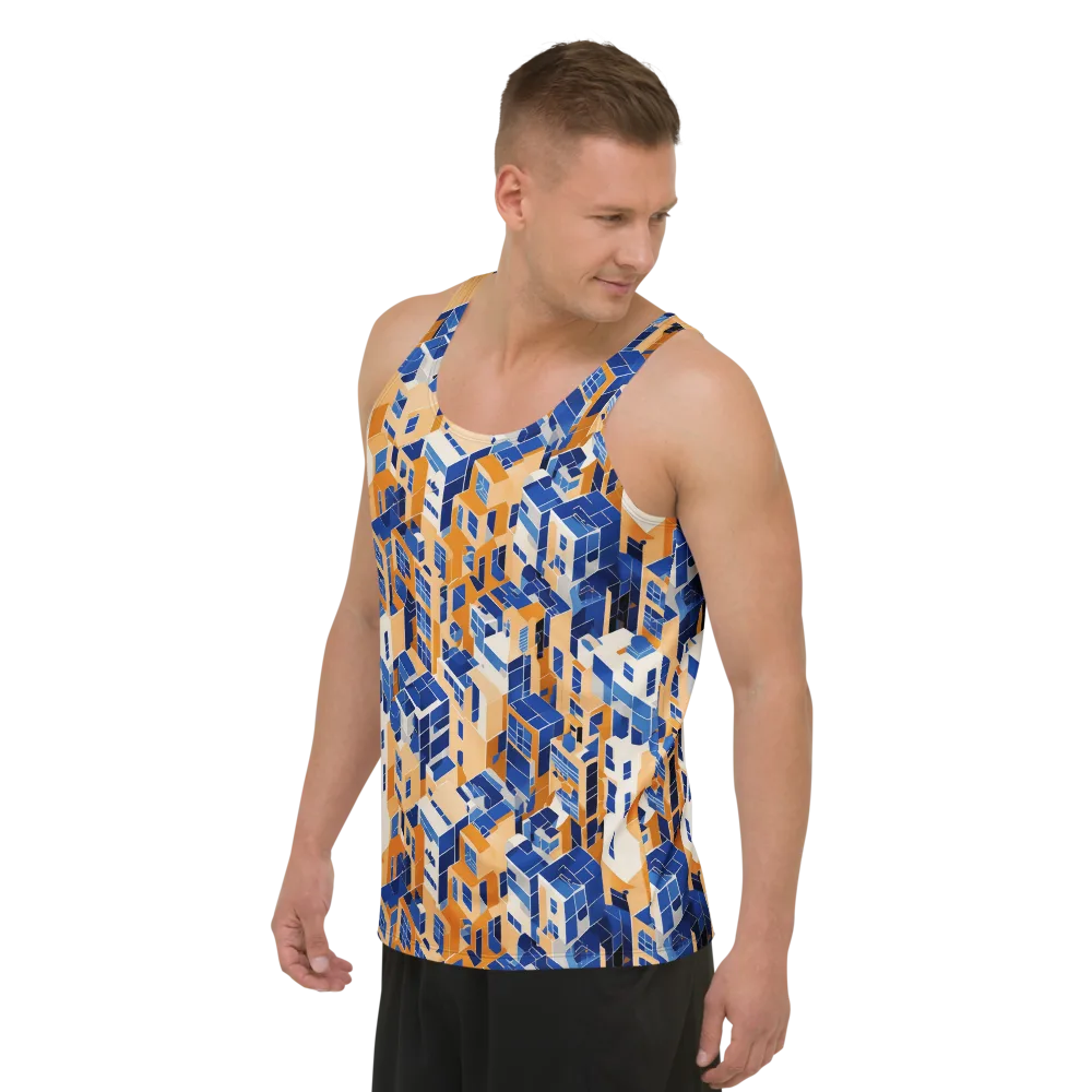Azure Blocks on Men's Tank Top — Left Front