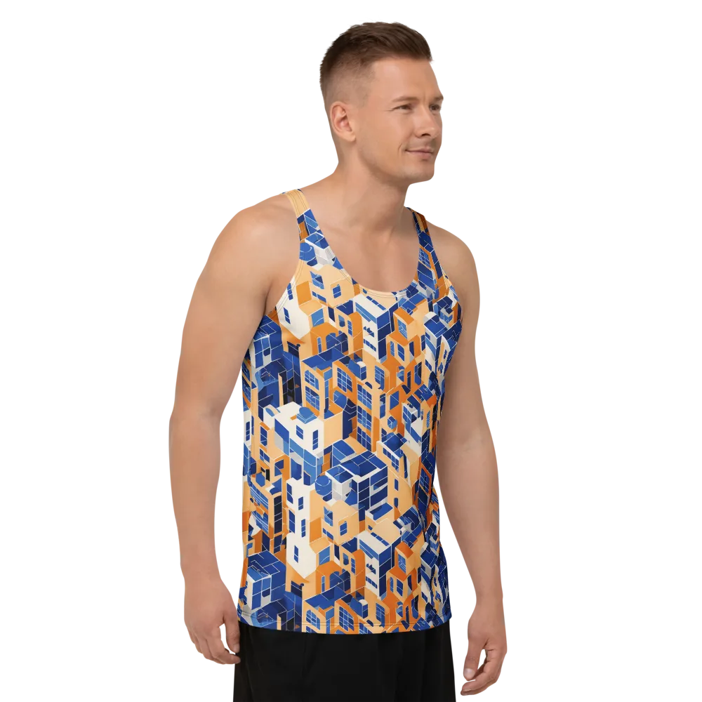 Azure Blocks on Men's Tank Top — Right Front