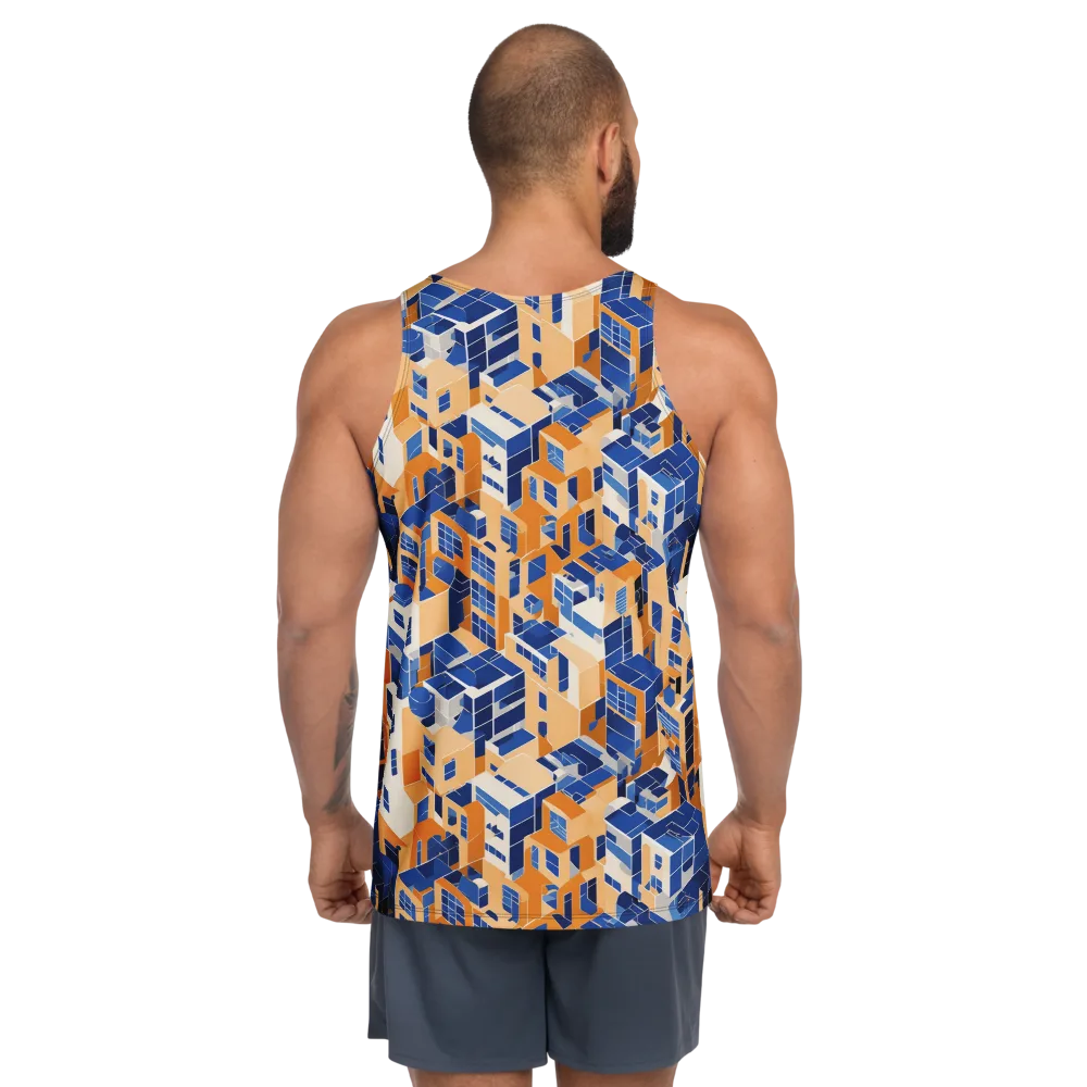 Azure Blocks on Men's Tank Top — Back