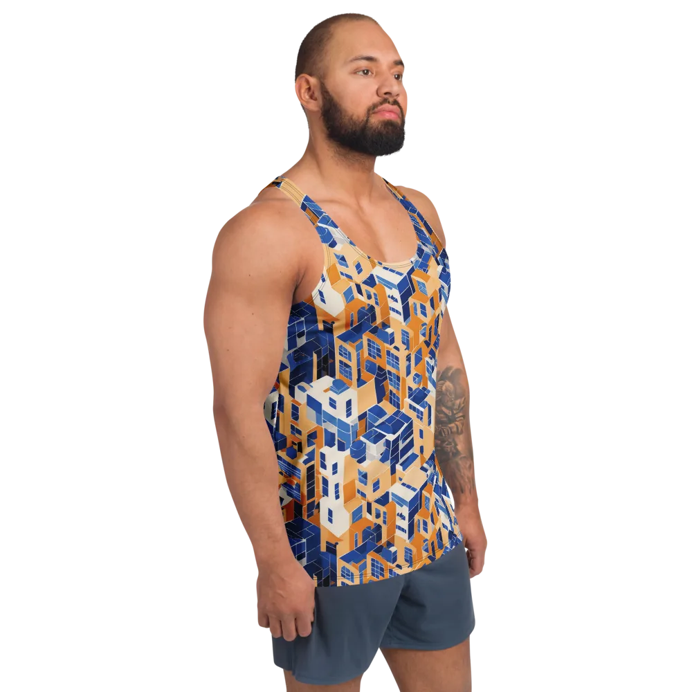 Azure Blocks on Men's Tank Top — Right Front