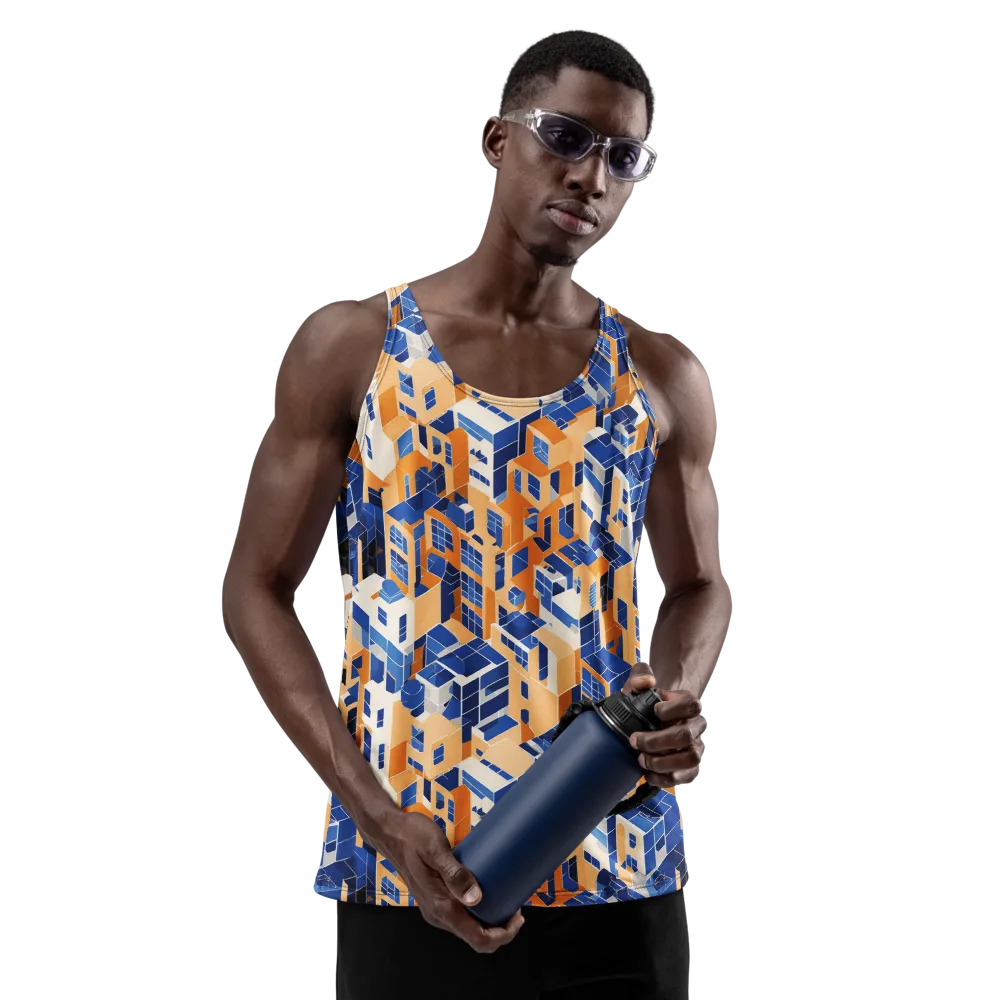 Azure Blocks on Men's Tank Top — Front