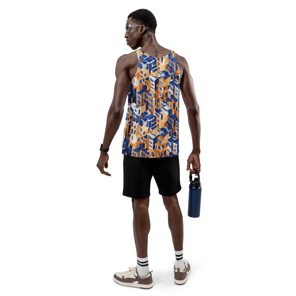Azure Blocks on Men's Tank Top — Back