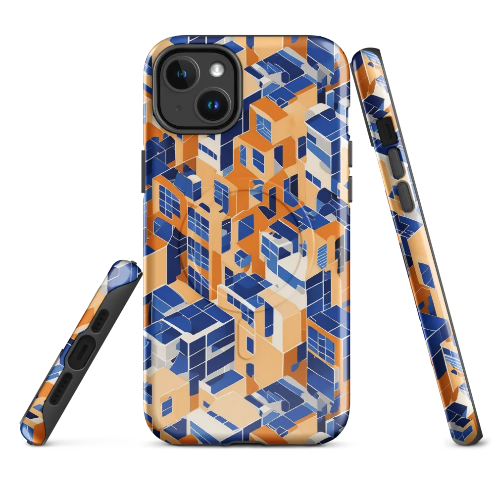 Azure Blocks on MagSafe Tough Case for iPhone® — Front