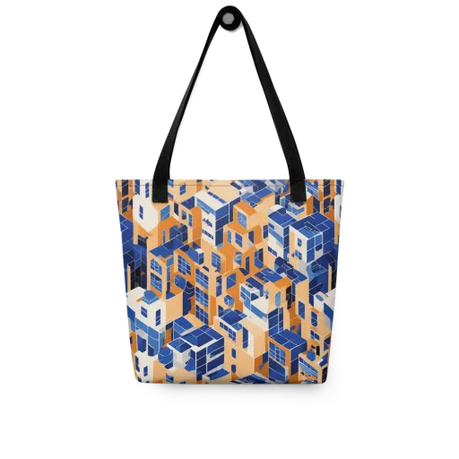 Azure Blocks on a Tote Bag