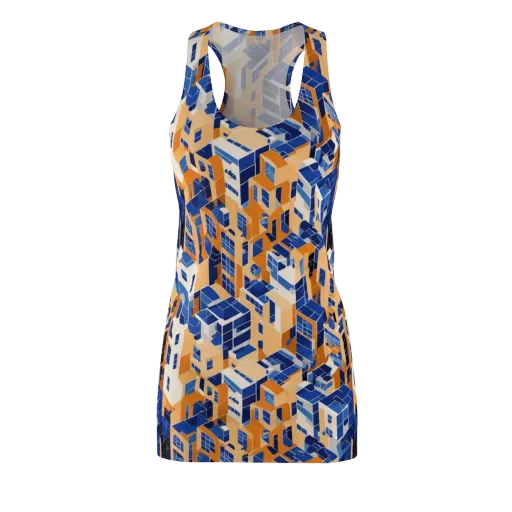 Azure Blocks on a Racerback Dress