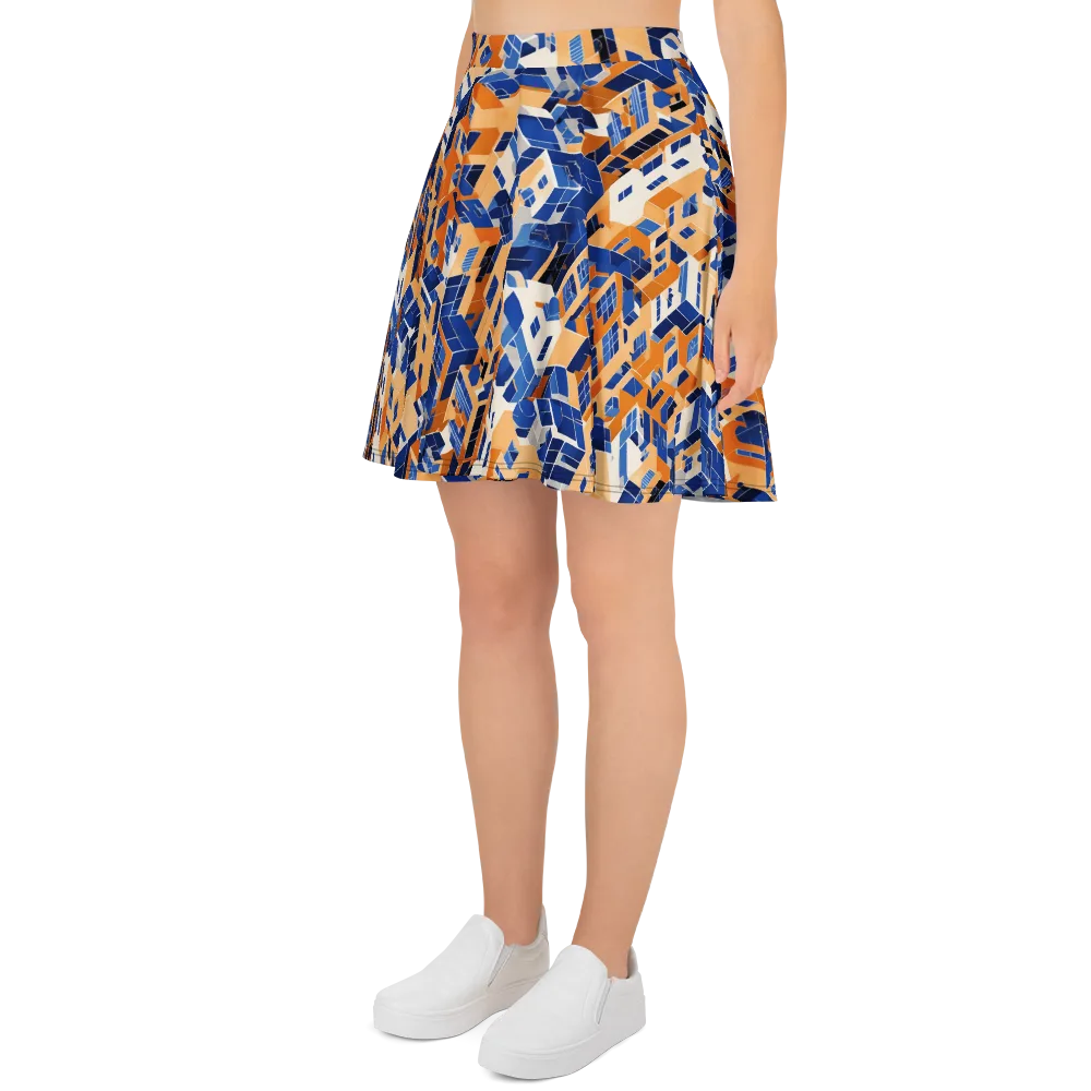 Azure Blocks on Skater Skirt — Left