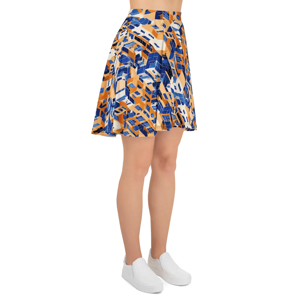 Azure Blocks on Skater Skirt — Right