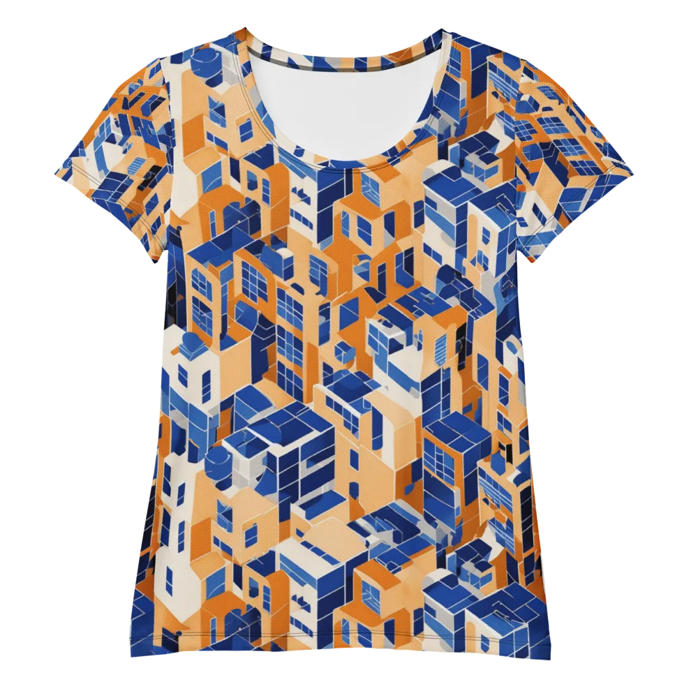 Azure Blocks on Women's Athletic T-Shirt — Front