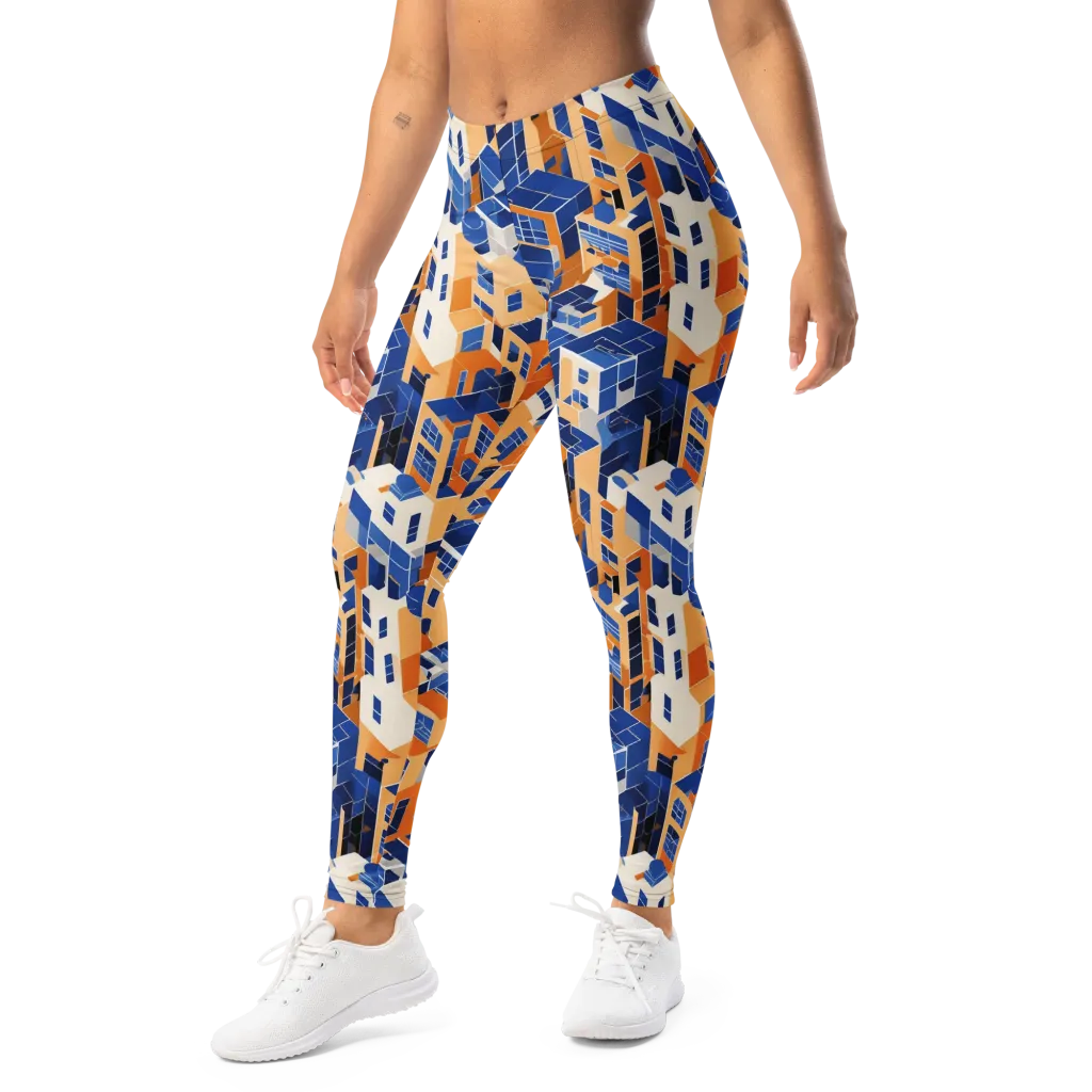 Azure Blocks on Leggings — Left Front