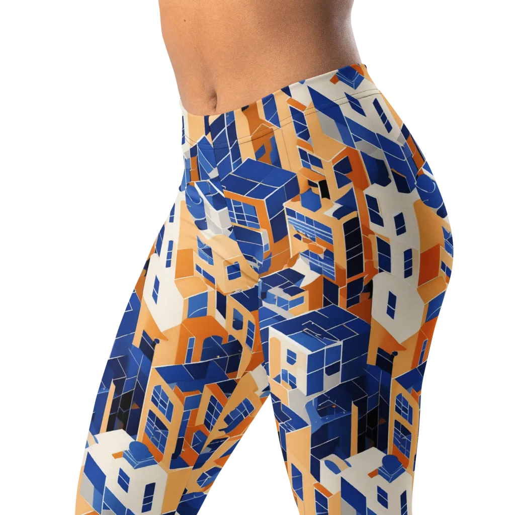Azure Blocks on Leggings — Left Front