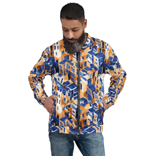 Azure Blocks on a Bomber Jacket