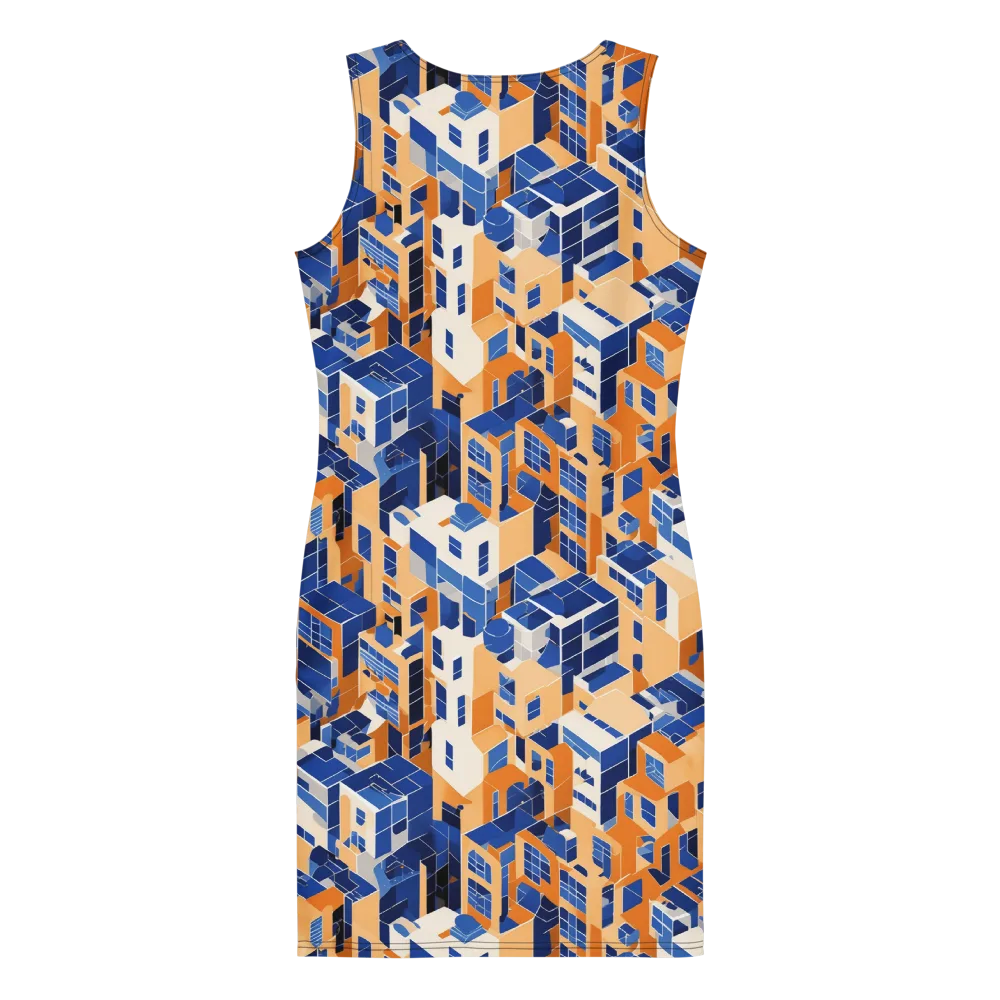 Azure Blocks on Bodycon Dress — Back