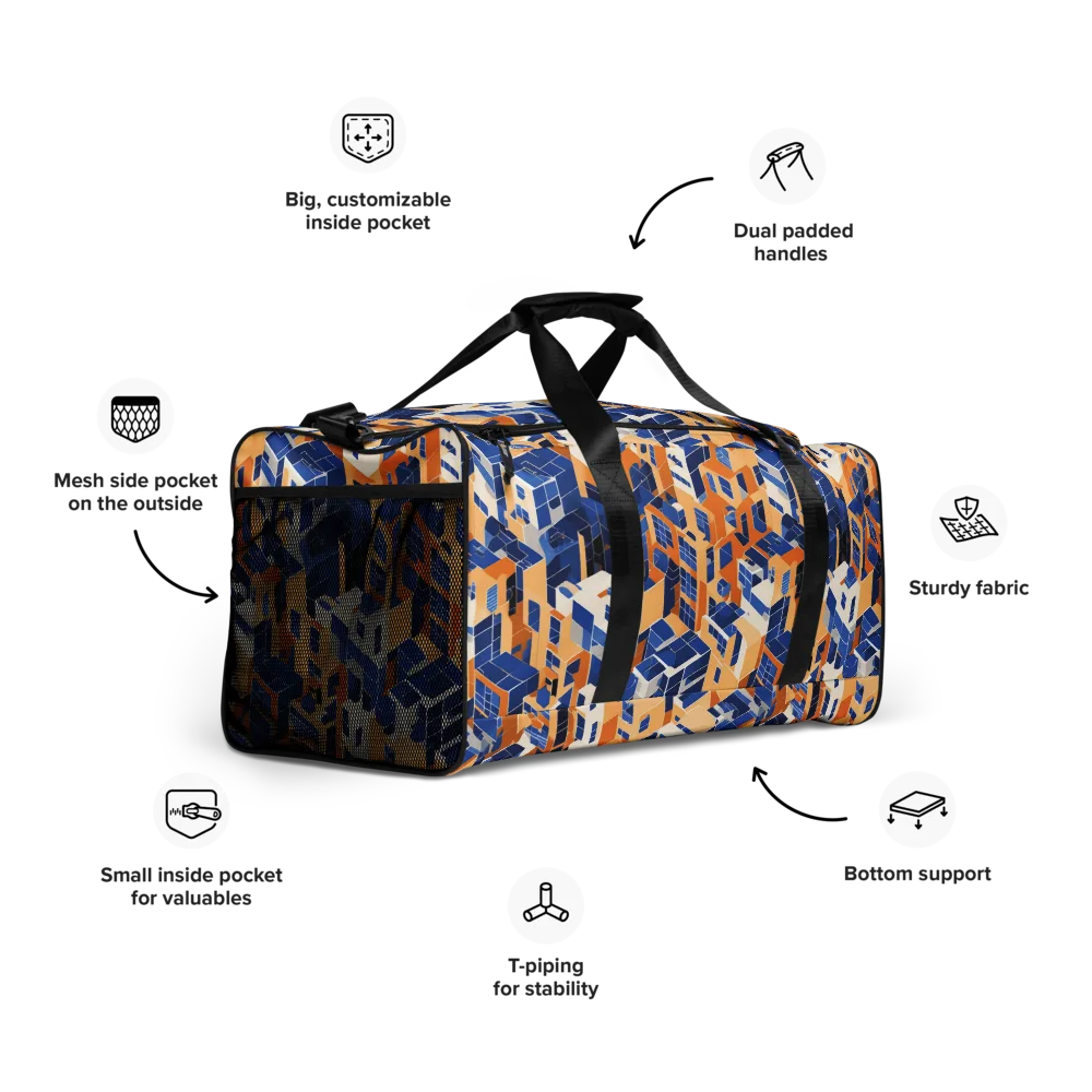 Azure Blocks on Duffle Bag — Right Front