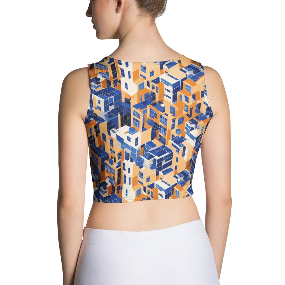 Azure Blocks on Crop Top — Back
